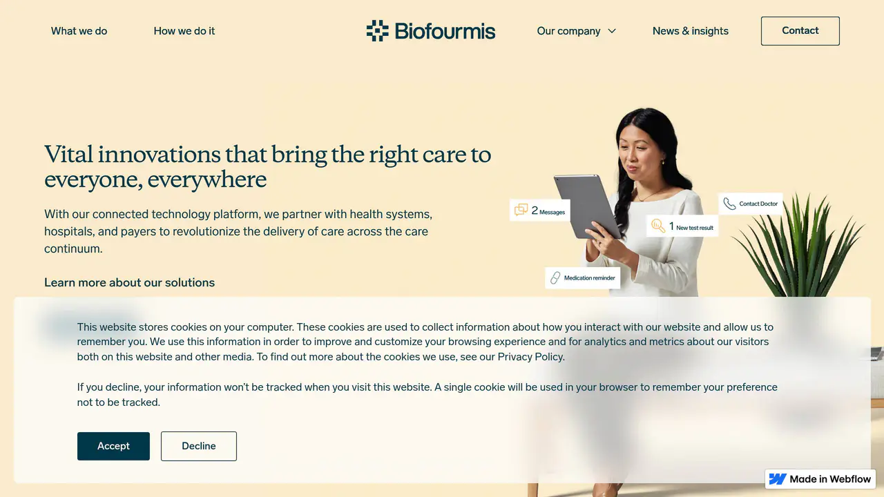 Homepage preview of Biofourmis, captured Jul 24, 2026