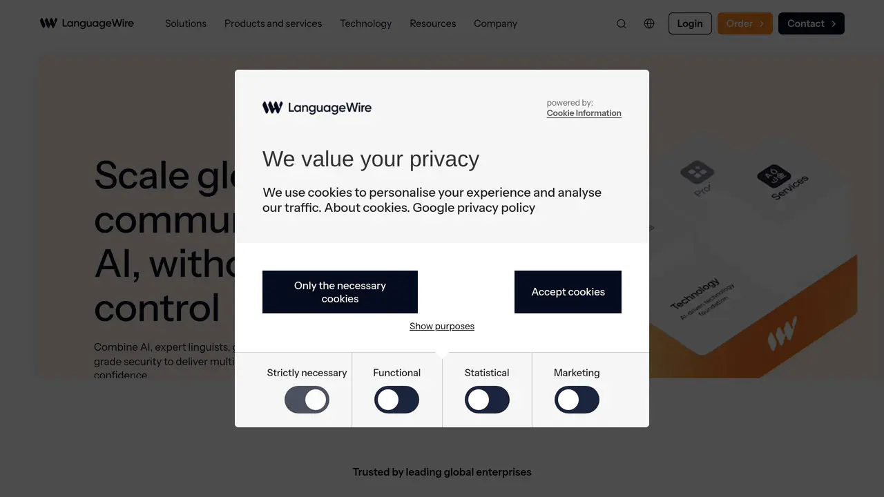Homepage preview of LanguageWire, captured Jul 24, 2026