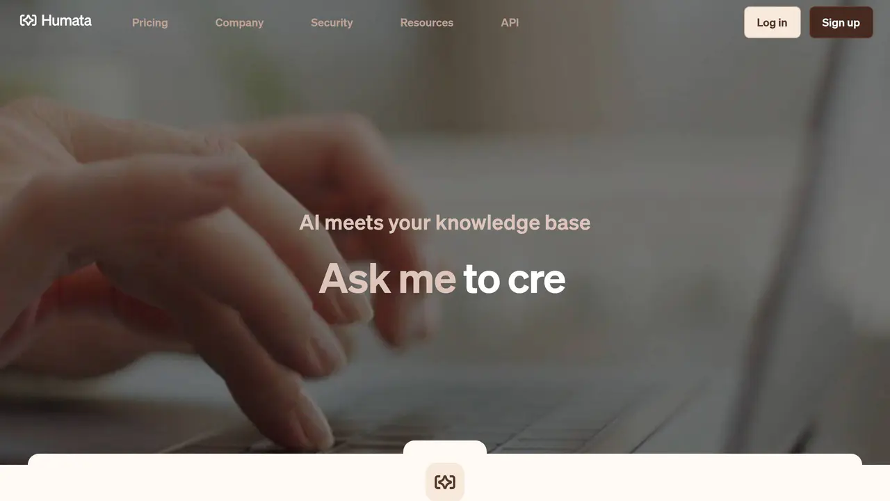 Homepage preview of Humata, captured Aug 3, 2026