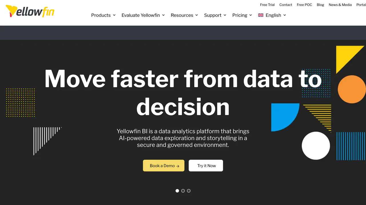 Homepage preview of Yellowfin, captured Sep 2, 2026