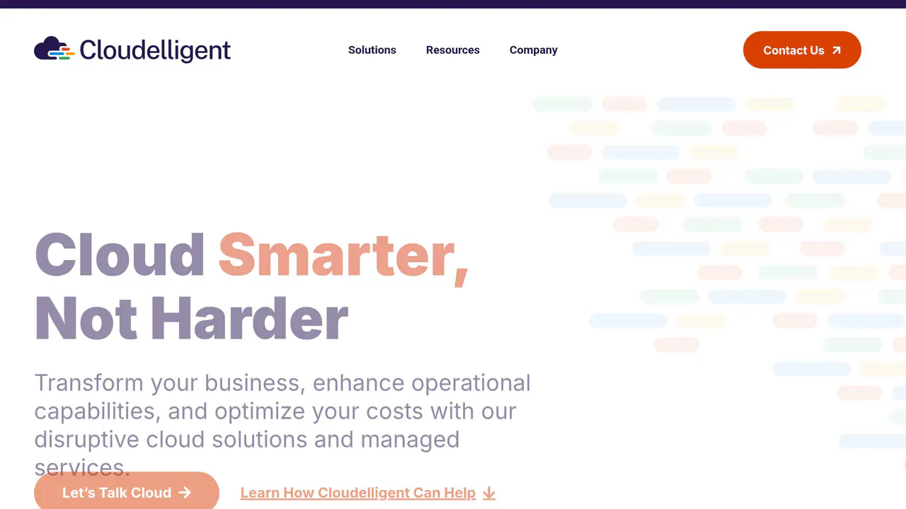 Homepage preview of Cloudelligent, captured Sep 4, 2026
