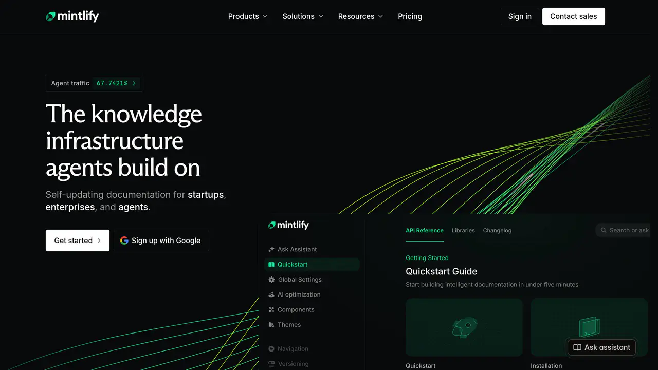 Homepage preview of Mintlify, captured Sep 5, 2026