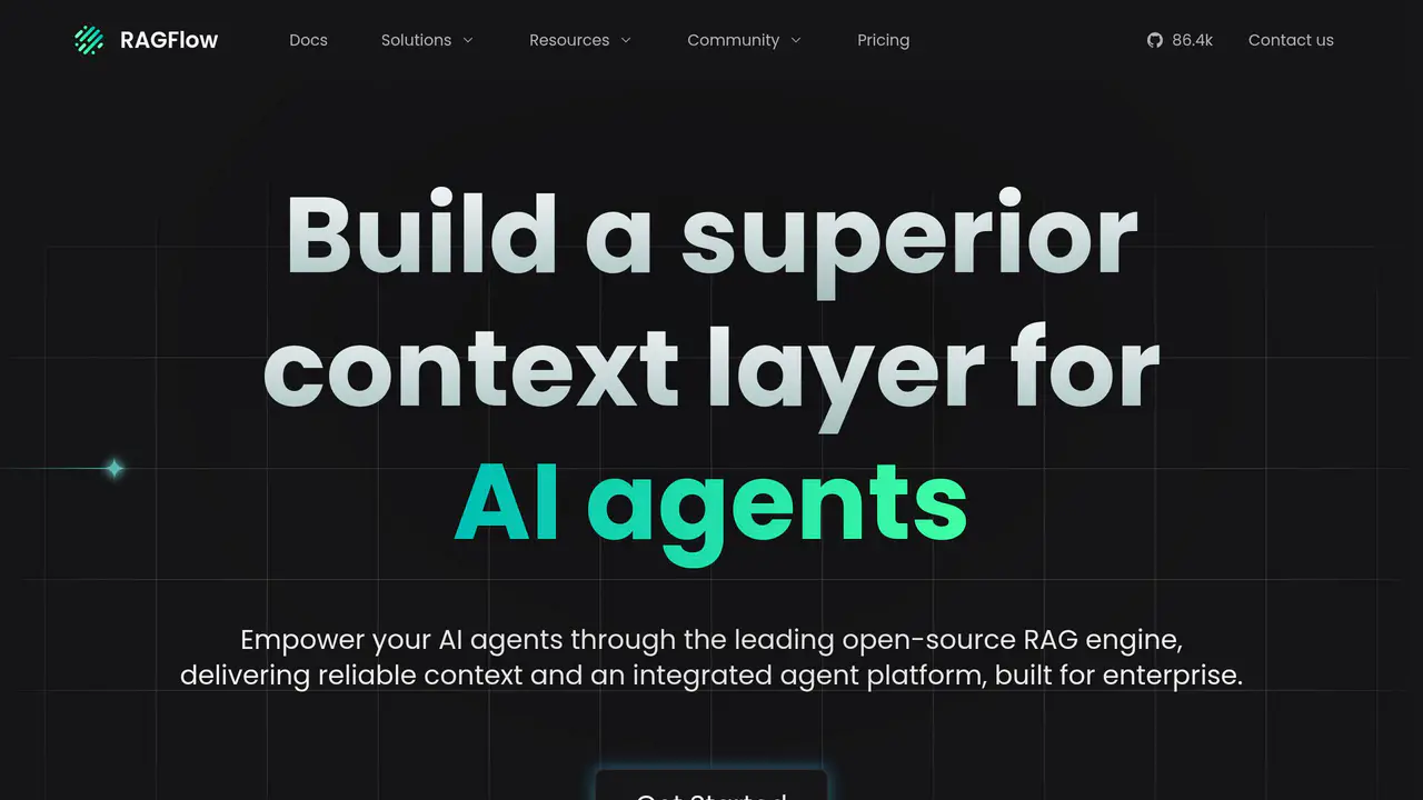 Homepage preview of RAGFlow, captured Jul 30, 2026