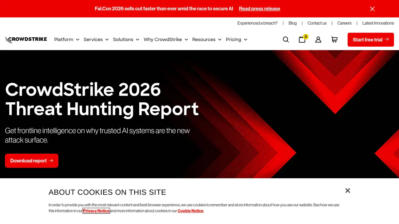 Homepage preview of CrowdStrike, captured Aug 7, 2026