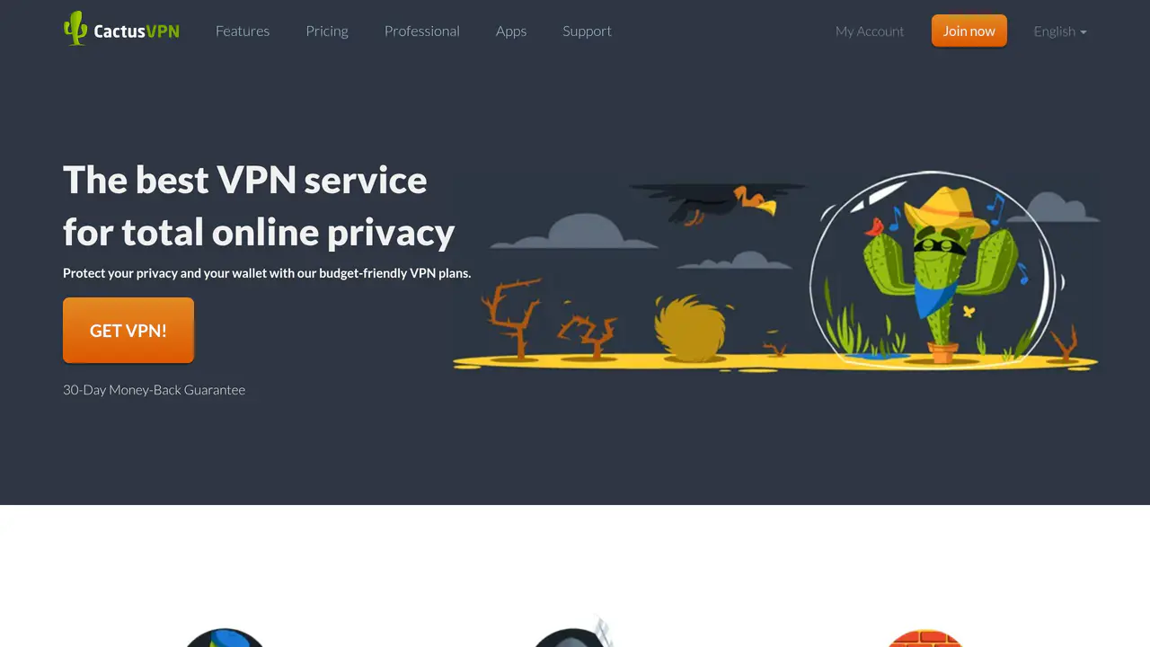Homepage preview of CactusVPN, captured Aug 1, 2026