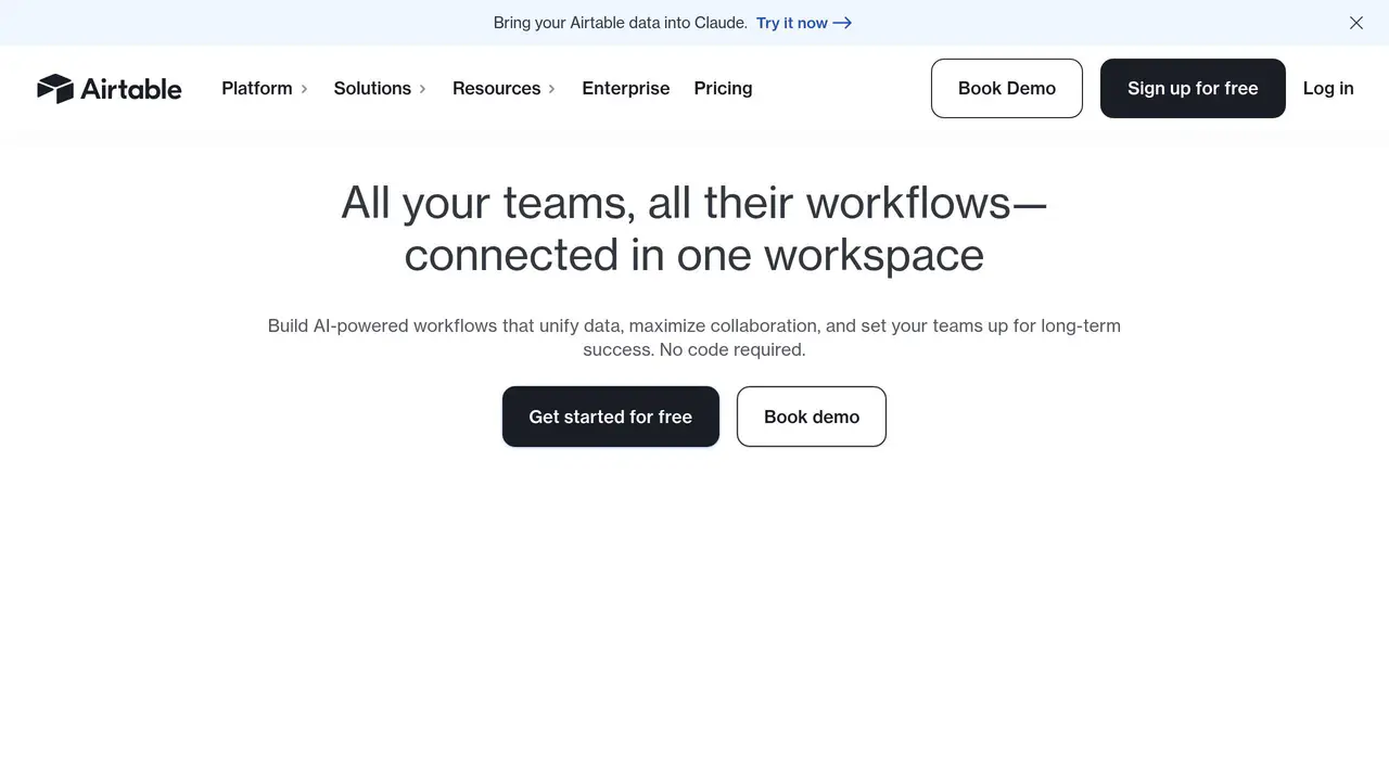 Homepage preview of Airtable, captured Jul 24, 2026