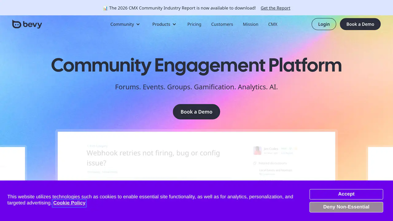 Homepage preview of Bevy, captured Jul 29, 2026