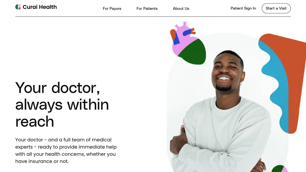 Homepage preview of Curai Health, captured Jul 24, 2026