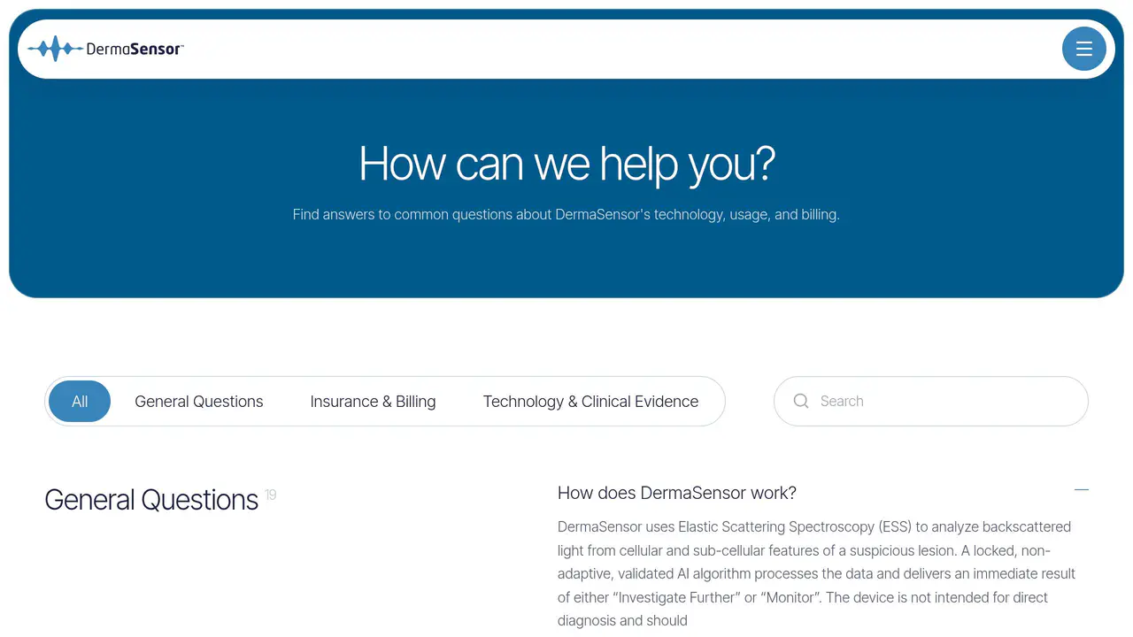 Pricing-page preview of DermaSensor, captured Aug 23, 2026