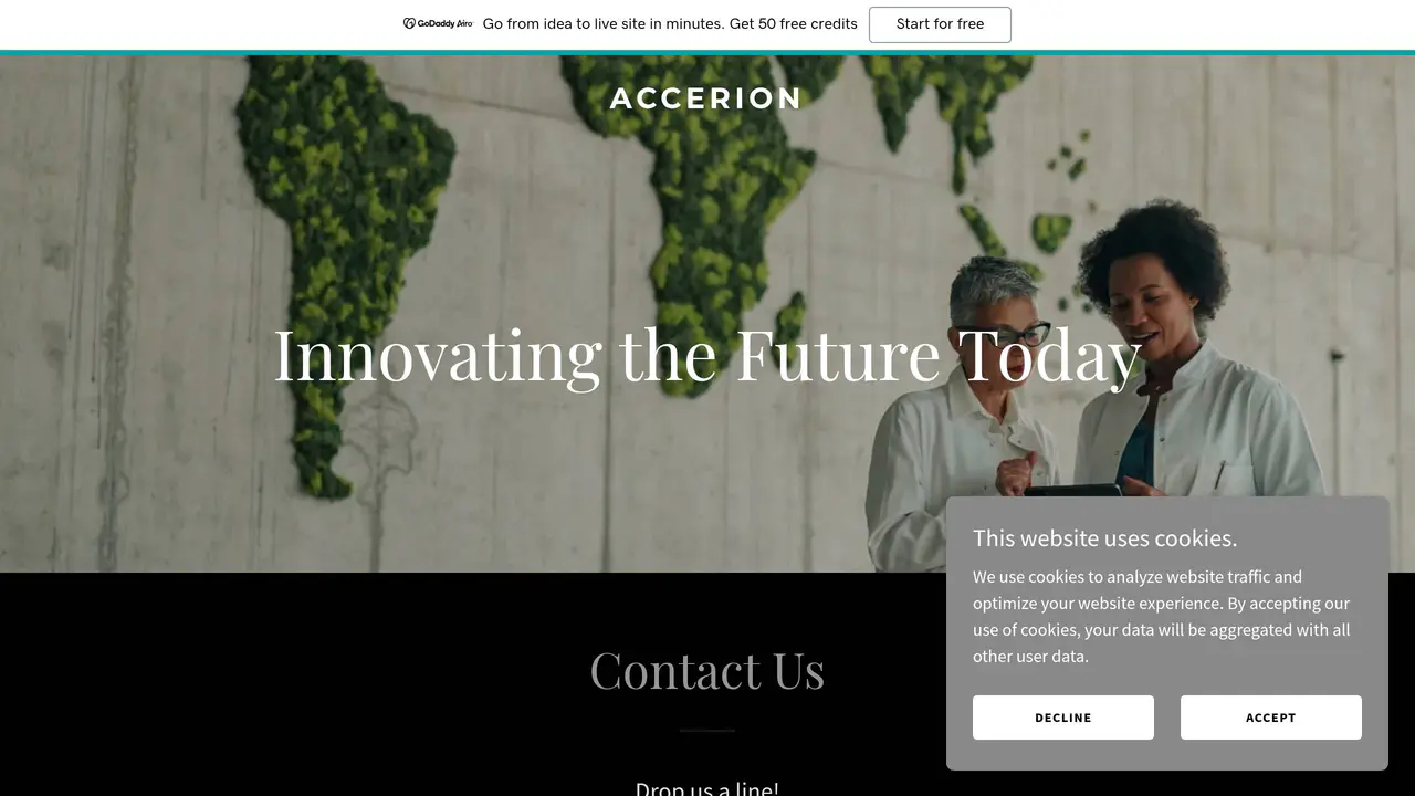 Homepage preview of Accerion, captured Aug 31, 2026