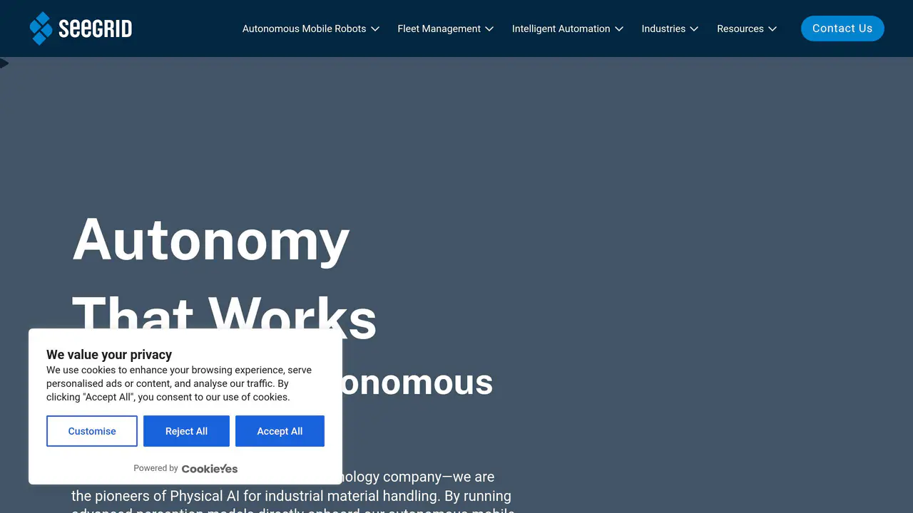 Homepage preview of Seegrid, captured Jul 28, 2026