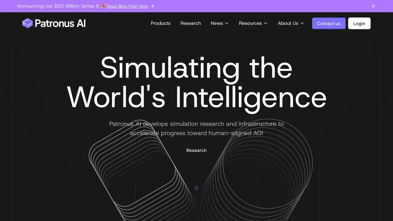 Homepage preview of Patronus AI, captured Aug 2, 2026
