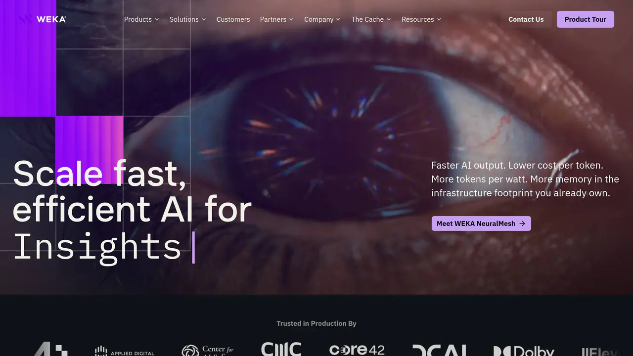 Homepage preview of Weka, captured Sep 20, 2026