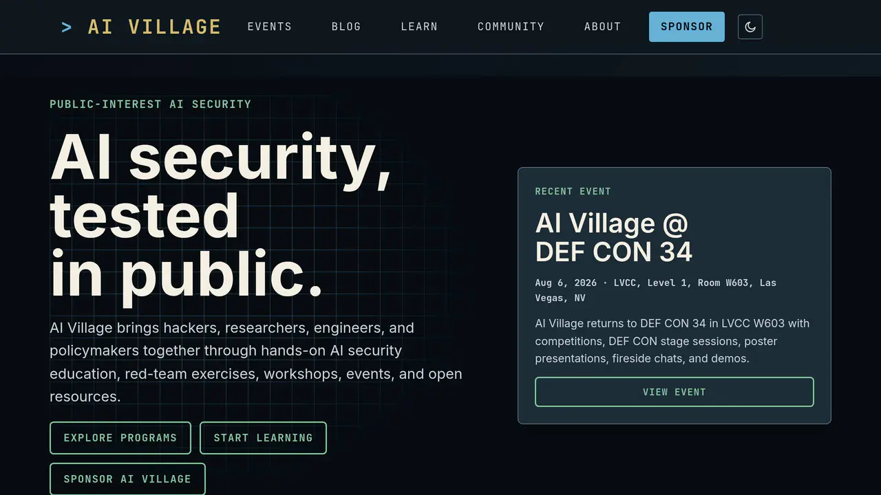 Homepage preview of AI Village, captured Sep 24, 2026