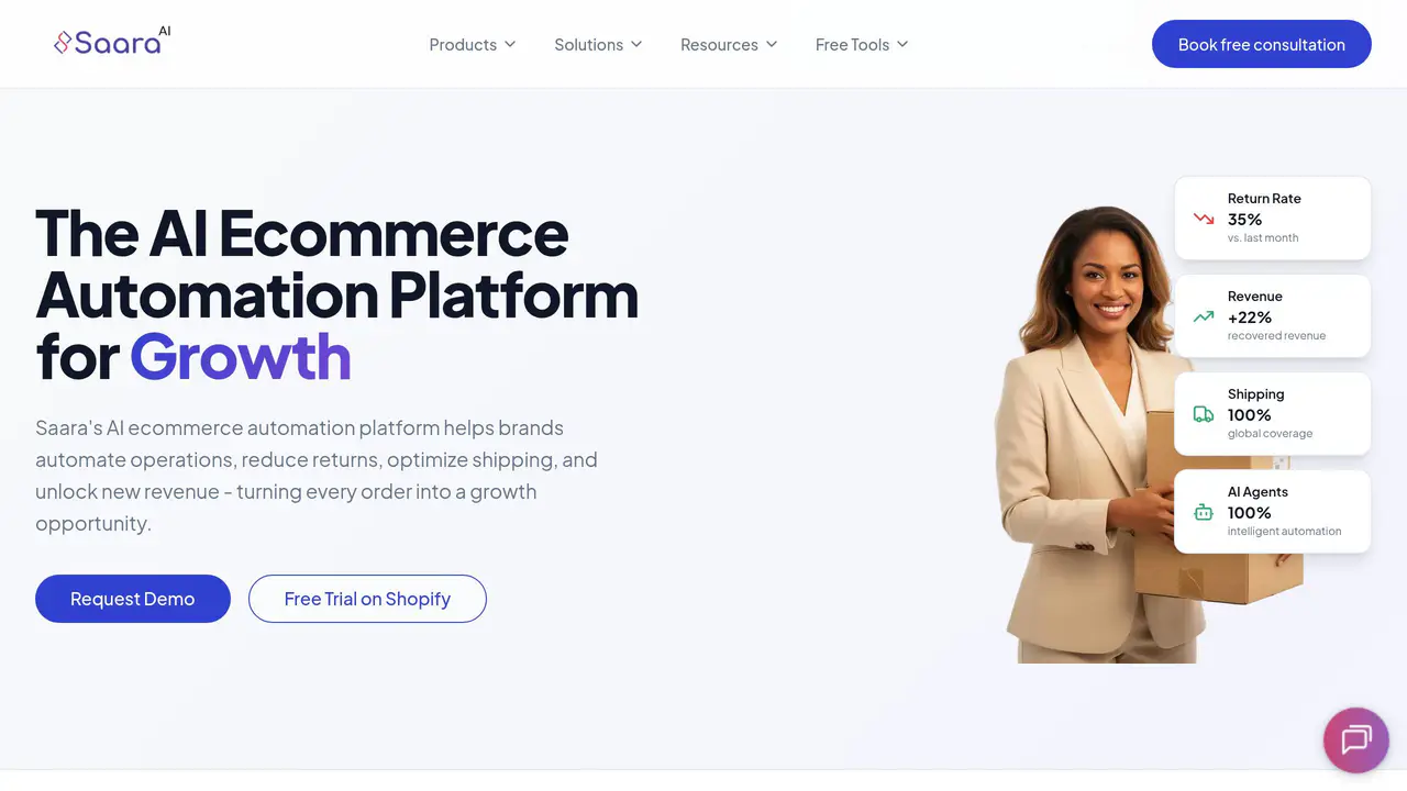 Homepage preview of Saara, captured Sep 14, 2026