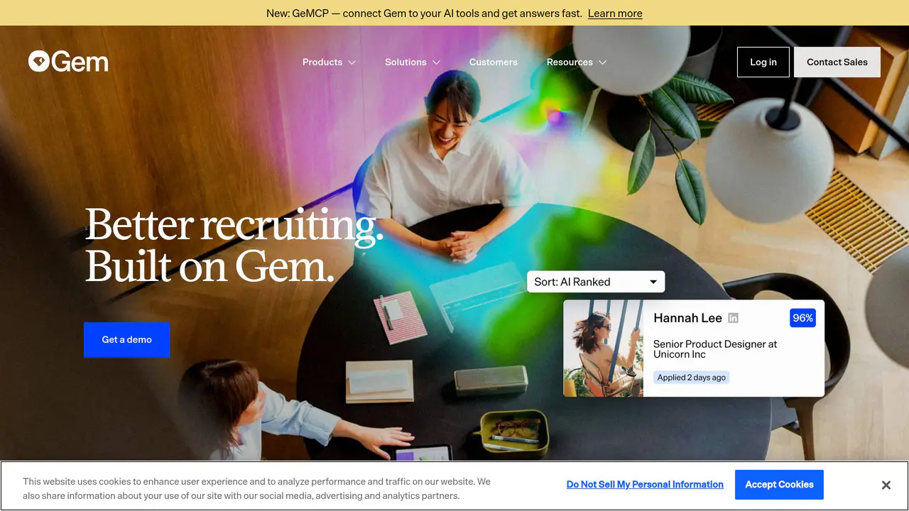 Homepage preview of Gem, captured Aug 6, 2026