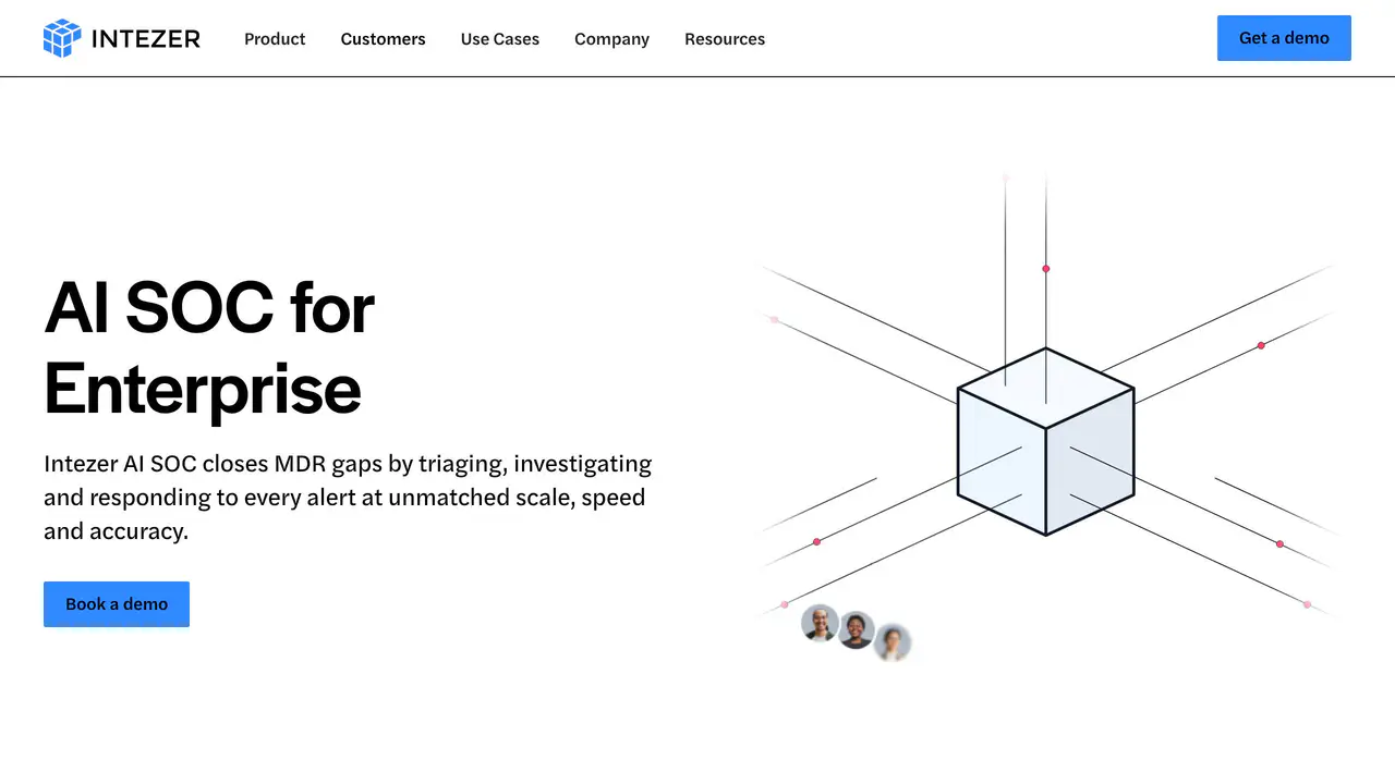 Homepage preview of Intezer, captured Aug 20, 2026