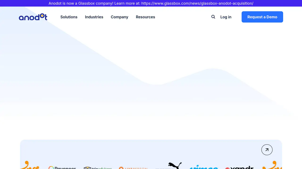 Homepage preview of Anodot, captured Jul 29, 2026