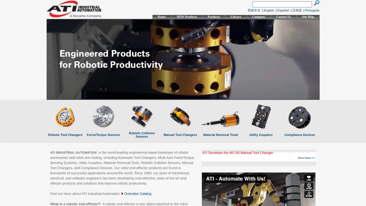 Homepage preview of ATI Industrial Automation, captured Jul 28, 2026