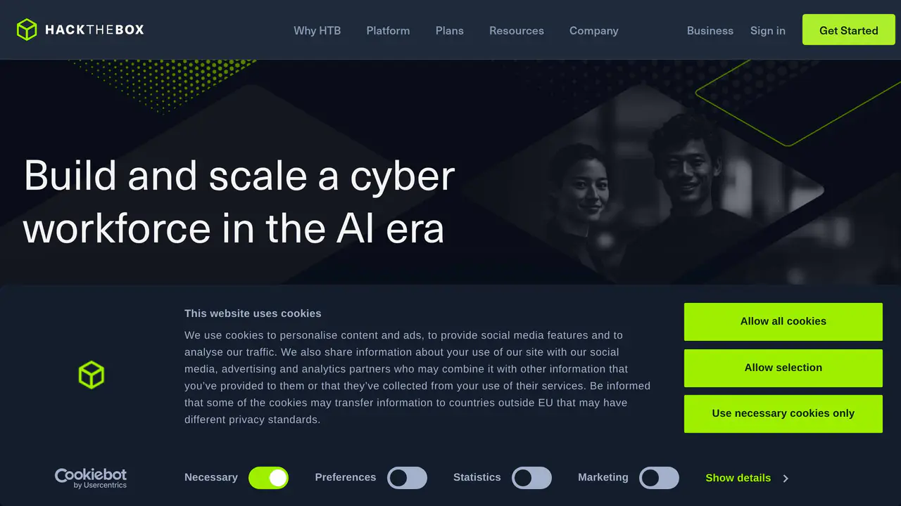 Homepage preview of Hack The Box, captured Jul 23, 2026