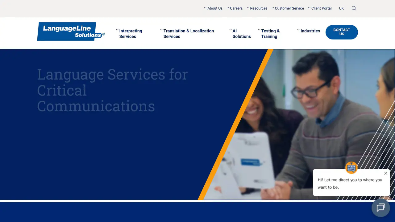Homepage preview of LanguageLine Solutions, captured Aug 31, 2026